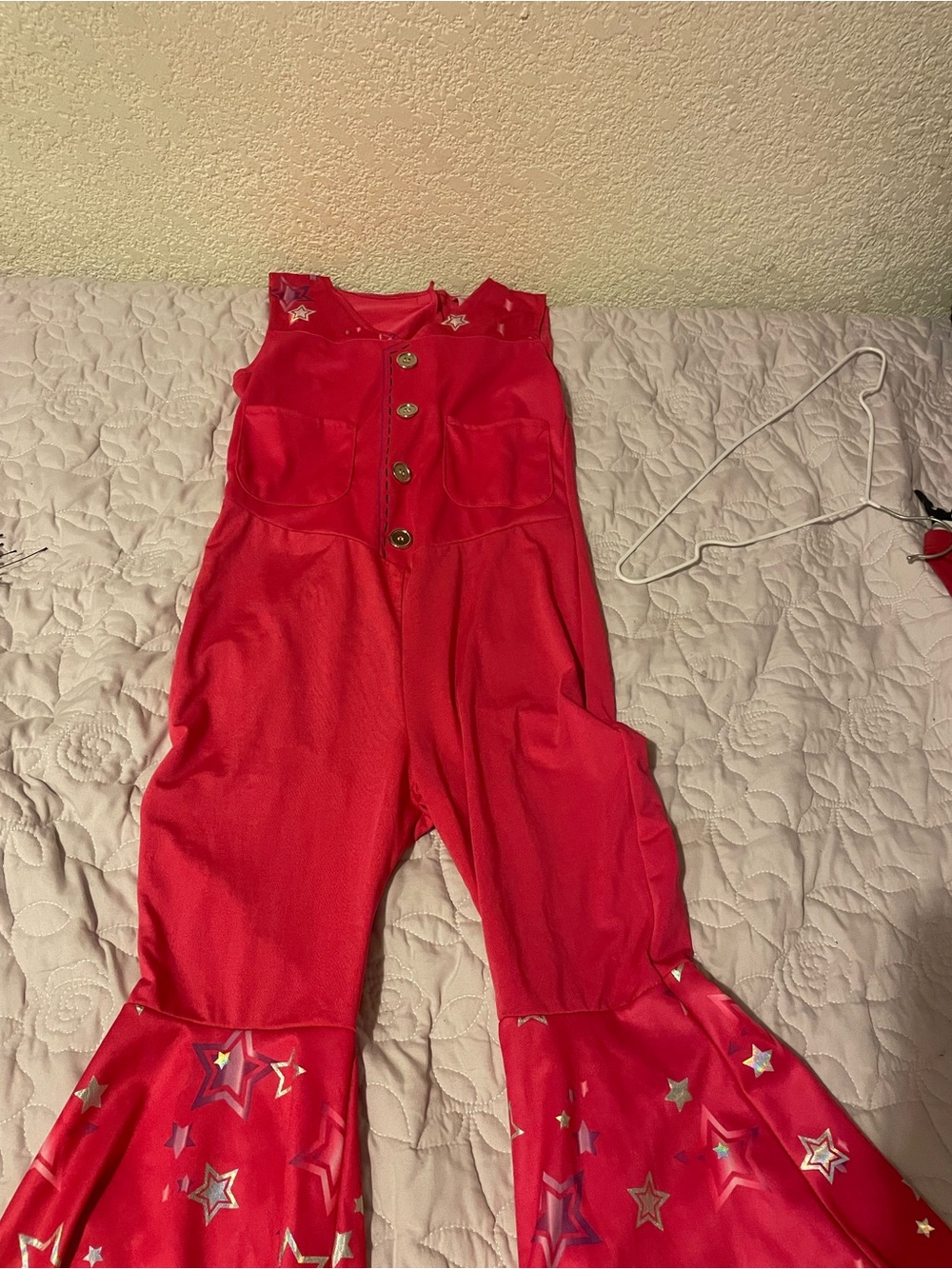 Kids pink Star-Print One-Piece Jumpsuit